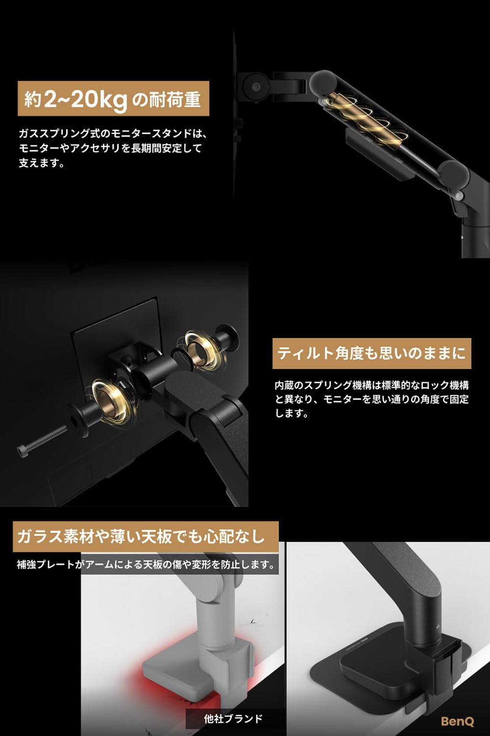 Amazon.co.jp: BenQ BSH01 Monitor Arm / Black / Fits 45